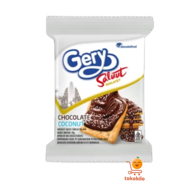 Gery Saluut Malkist Chocolate Coconut 19gr (1 Pack 10 Bks)