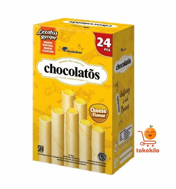 Chocolatos Wafer Roll Rasa Keju Cheese  isi 24pcs 