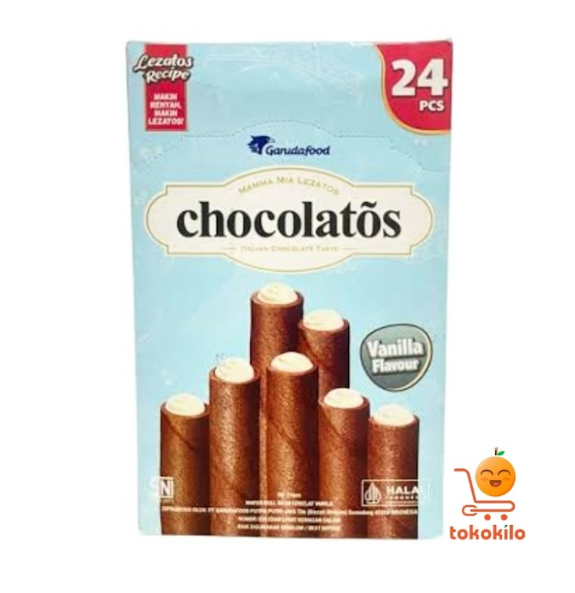 Chocolatos Wafer Roll Vanila Flavour isi 24pcs