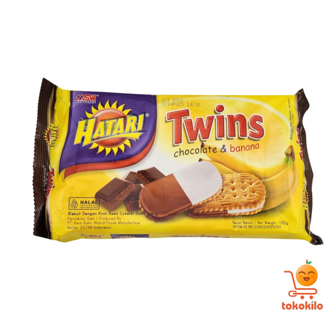 Hatari Twins Biskuit Rasa Cokelat & Pisang 190grgr