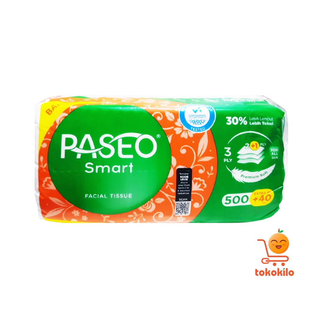 Paseo Smart Facial Tissue 500 + 40 ply