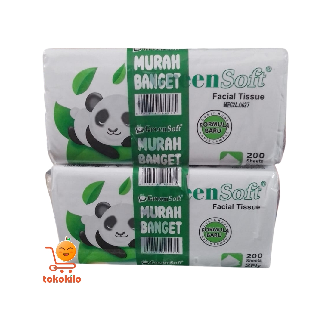 GreenSoft Facial Tissue  Tisu Wajah 200 Lembar (Murah Banget)