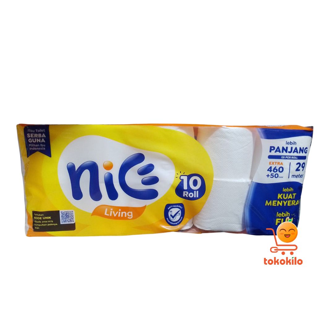 Tissue Toilet Nice Living Tisu 1 BAG (10 Rol) 460+50 Lembar