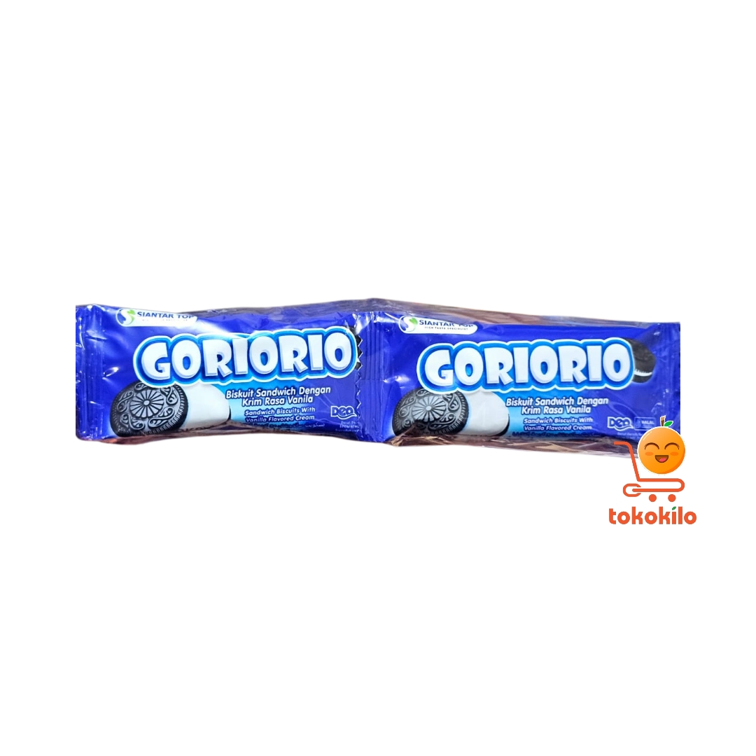 Goriorio Sandwich Krim Rasa Vanila, Rasa Cokelat 8,5gr (1Pack 20bks)
