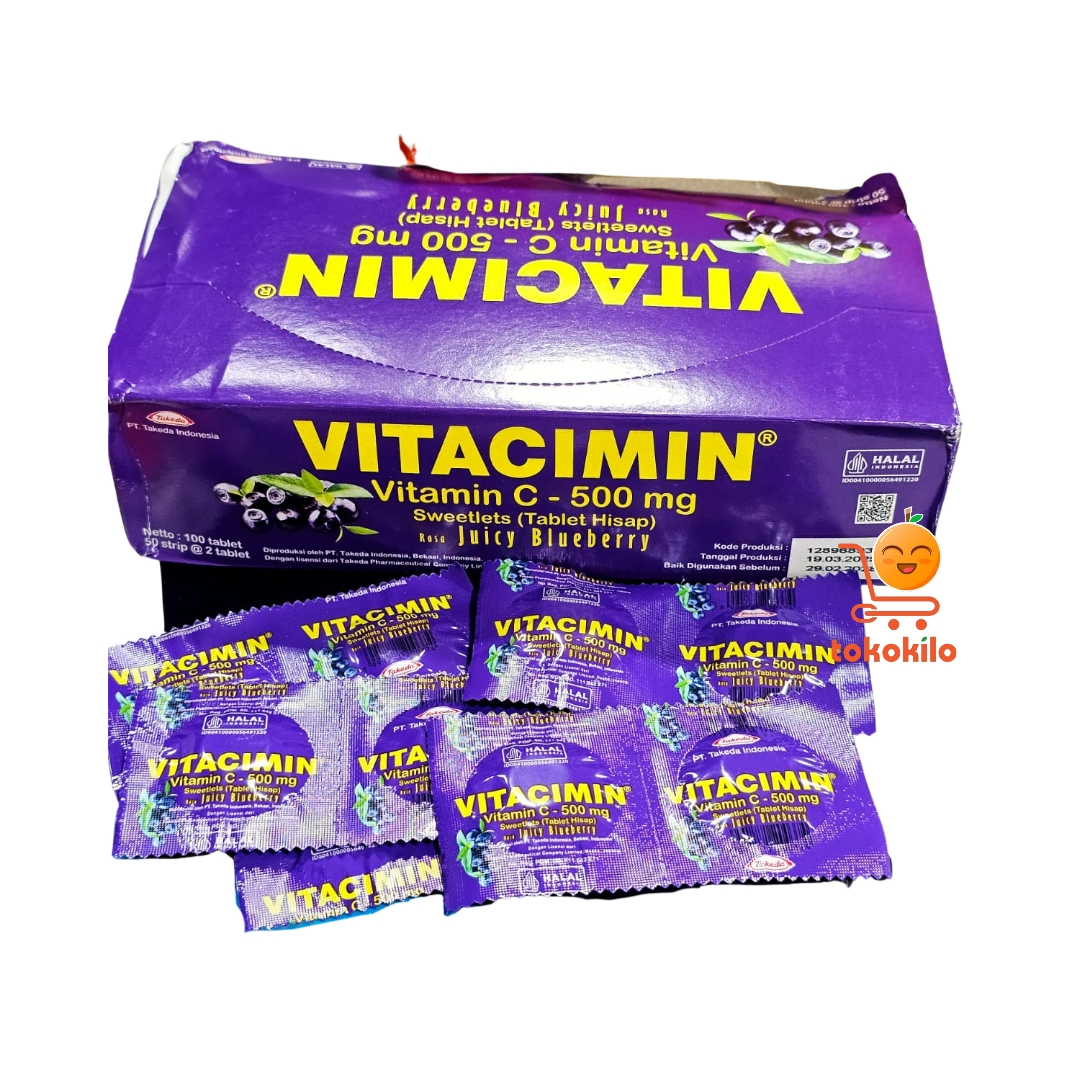 Vitacimin Rasa Juicy Blueberry 500mg