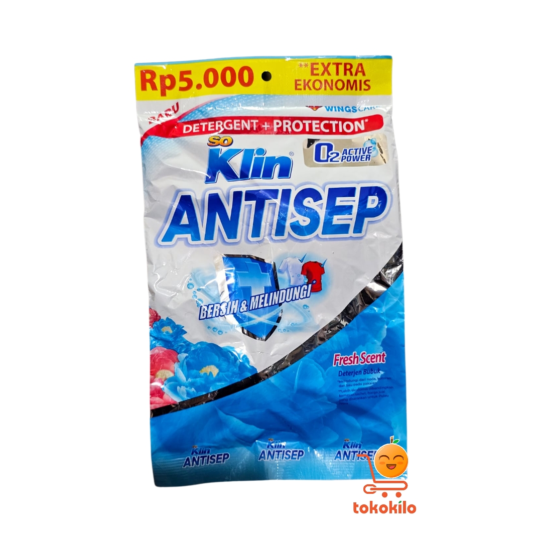 SoKlin Antisep  Fresh Scent Deterjen Bubuk 218gr