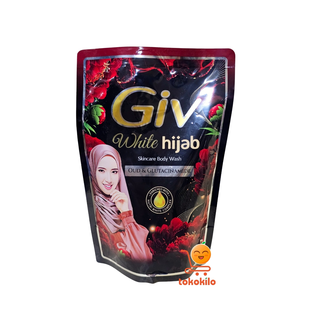 GIV White Hijab Skincare Body Wash Oud & Glutacinamide 400ml