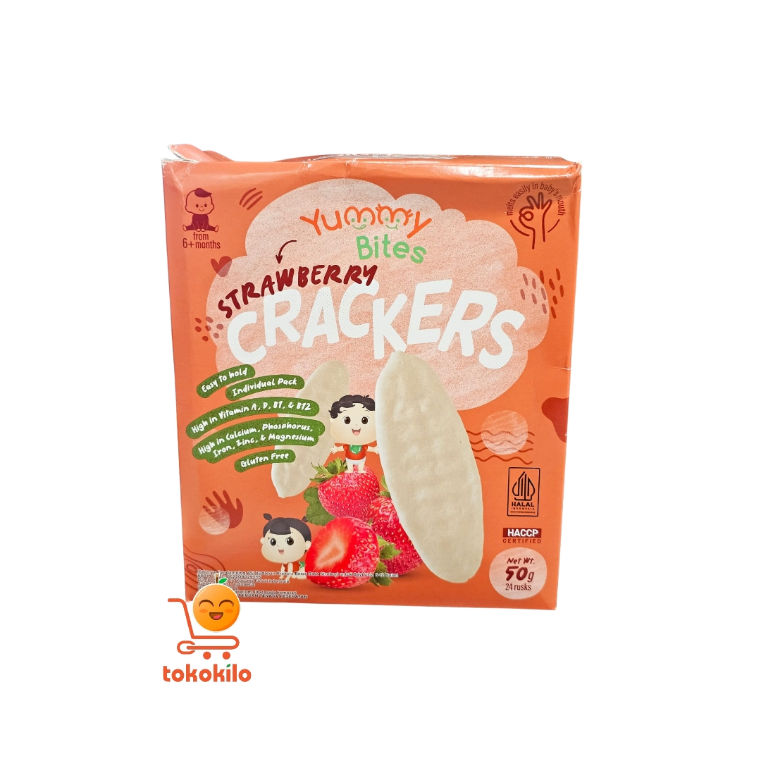 Biskuit Yummy Bites Strawberry Crackers 50gr