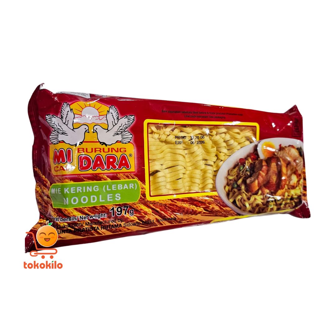 Mie Telor Kering Lebar Cap Burung Dara 197gr