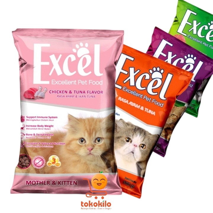 Makanan Kucing Excel 500gr, 800gr, 1kg
