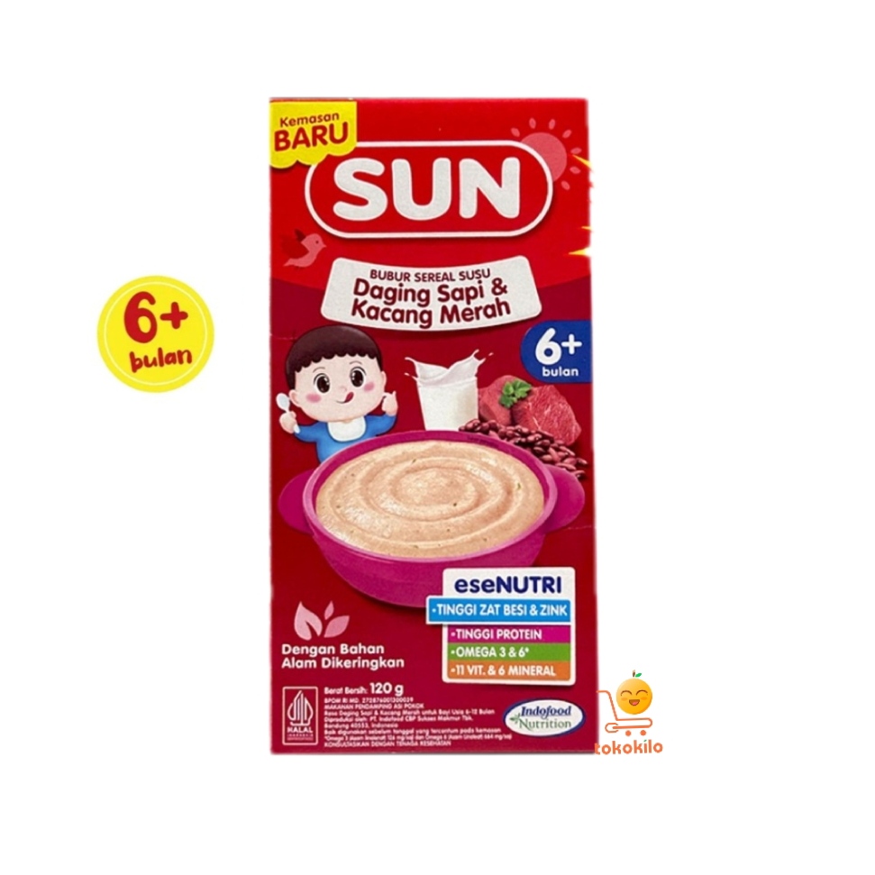 SUN Bubur Sereal Susu rasa Daging Sapi & Kacang Merah 120gr