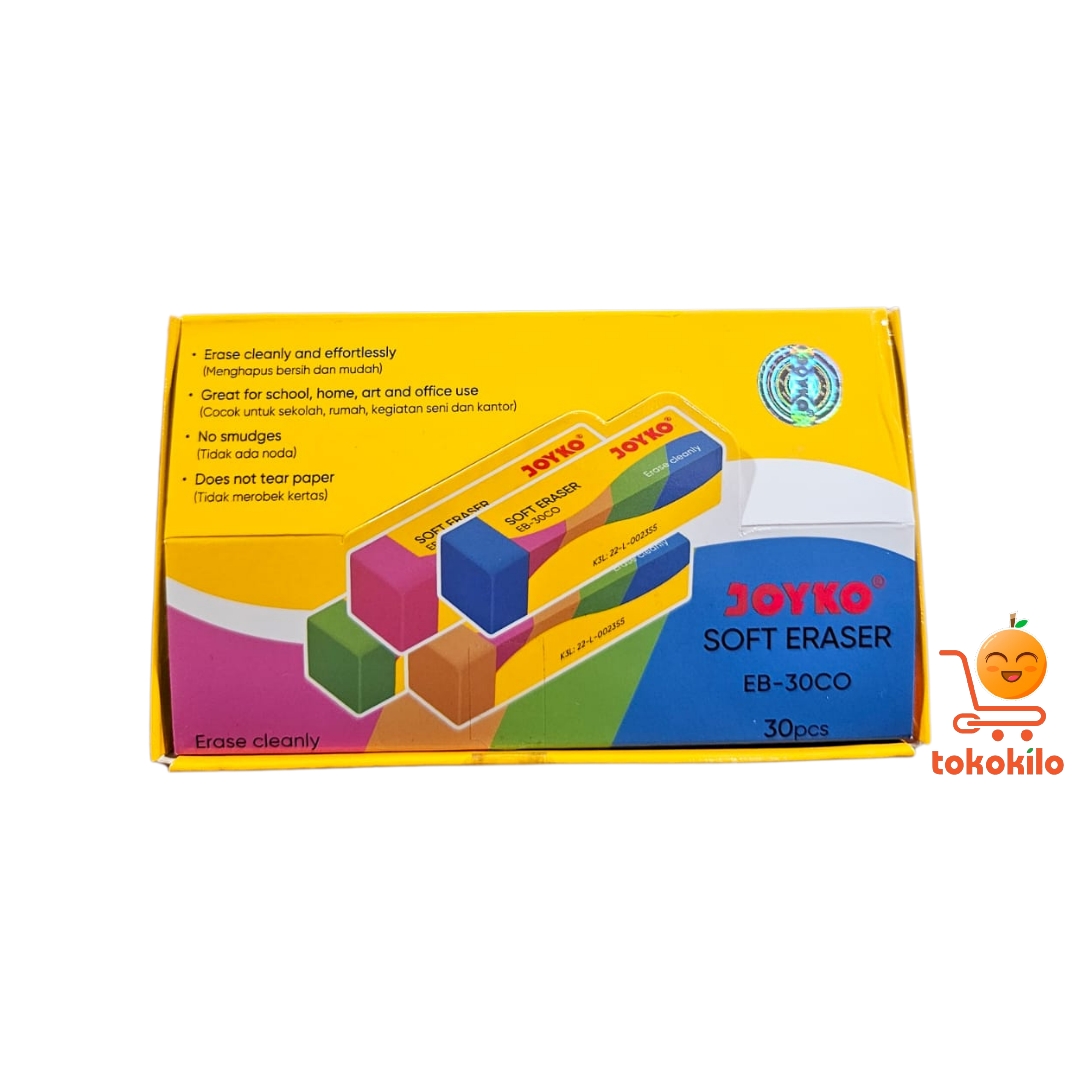 penghapus pensil Joyko Soft Eraser EB-30CO 30pcs