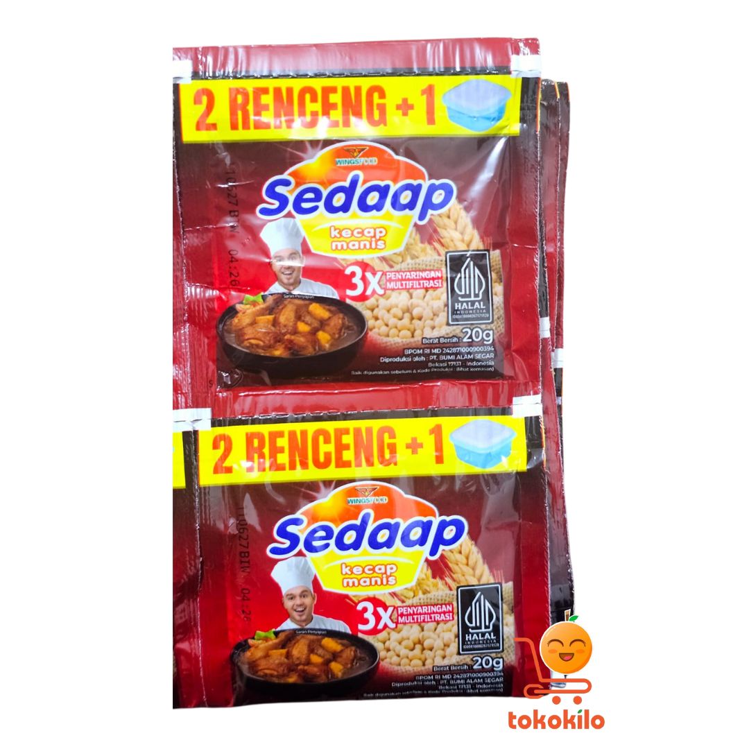 Kecap Manis Sedaap Sachet 20gr (Beli 2 Rtg GRATIS 1 BOX Makanan)