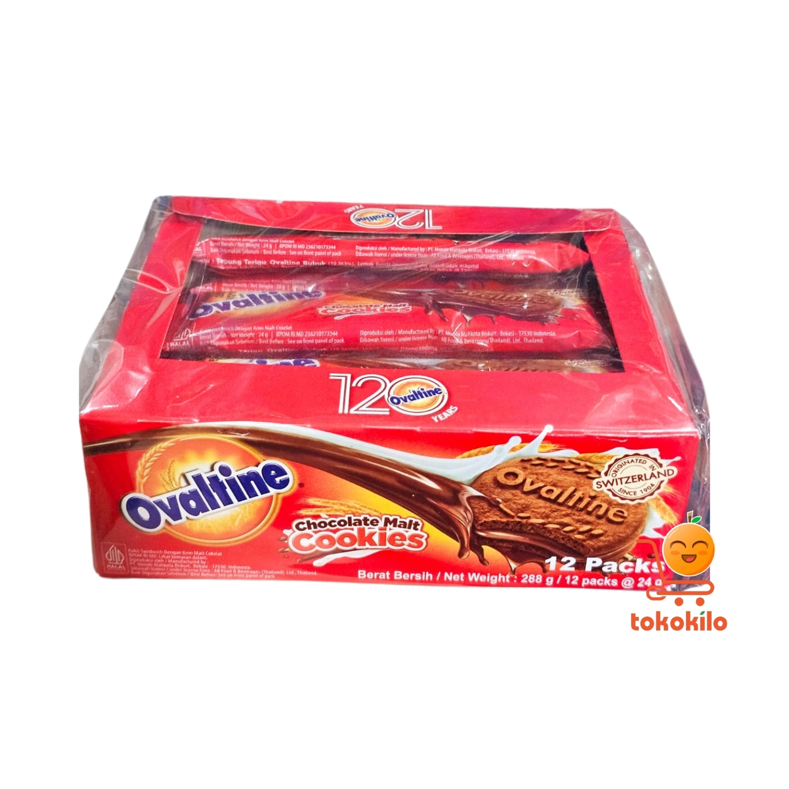 Ovaltine Chocolate Malt Cookies (1Pack x 12 pcs) 24gr