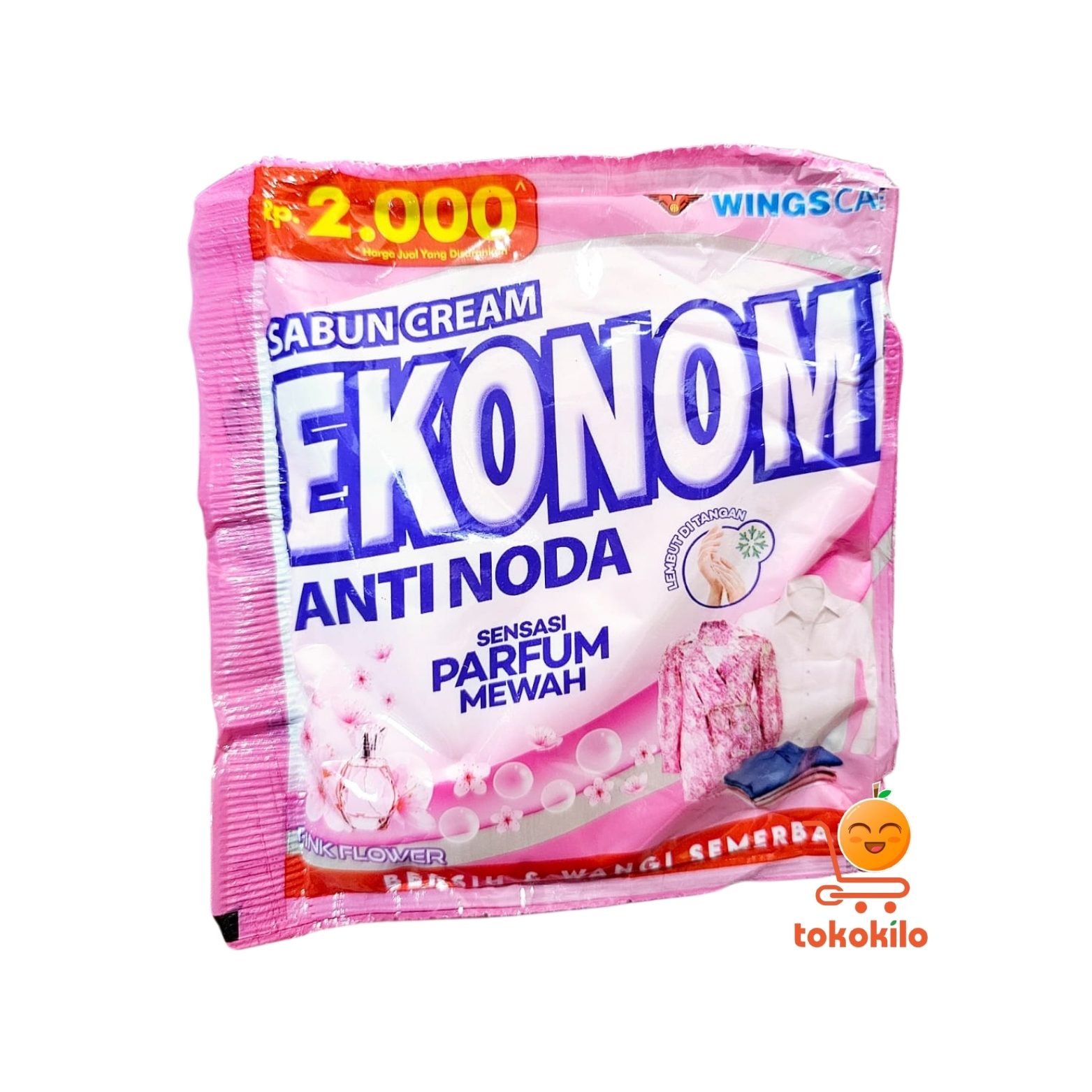 Ekonomi Sabun Cream Colek Pink Flower 145gr ,380gr