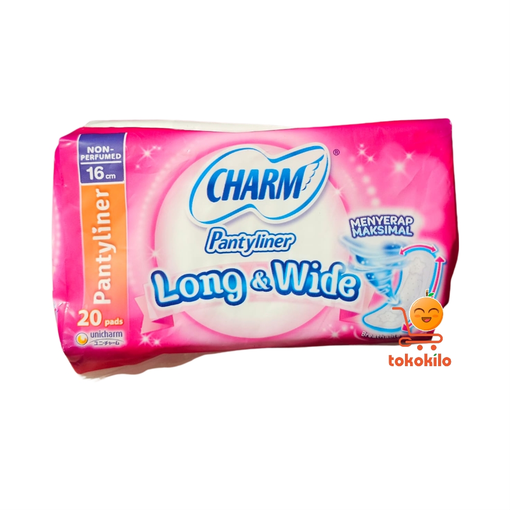Charm Pantyliner Long & Wide Non-Perfumed (20 Pads)