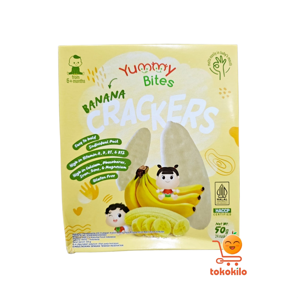 Biskuit Yummy Bites Banana Crackers 50gr