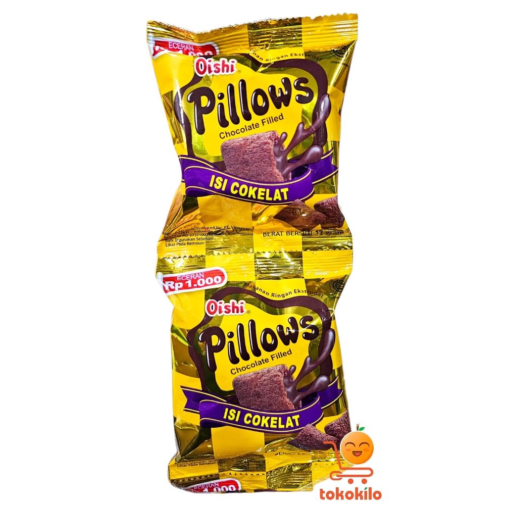 Oishi Pillows Chocolate Filled 12gr (1Bal X 22pcs)