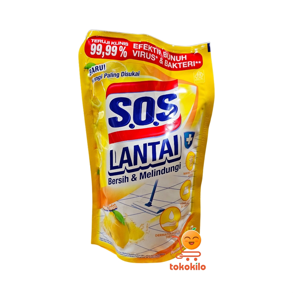 SOS Pembersih Lantai Lemon Twist 325ml, 750ml, 1,4L