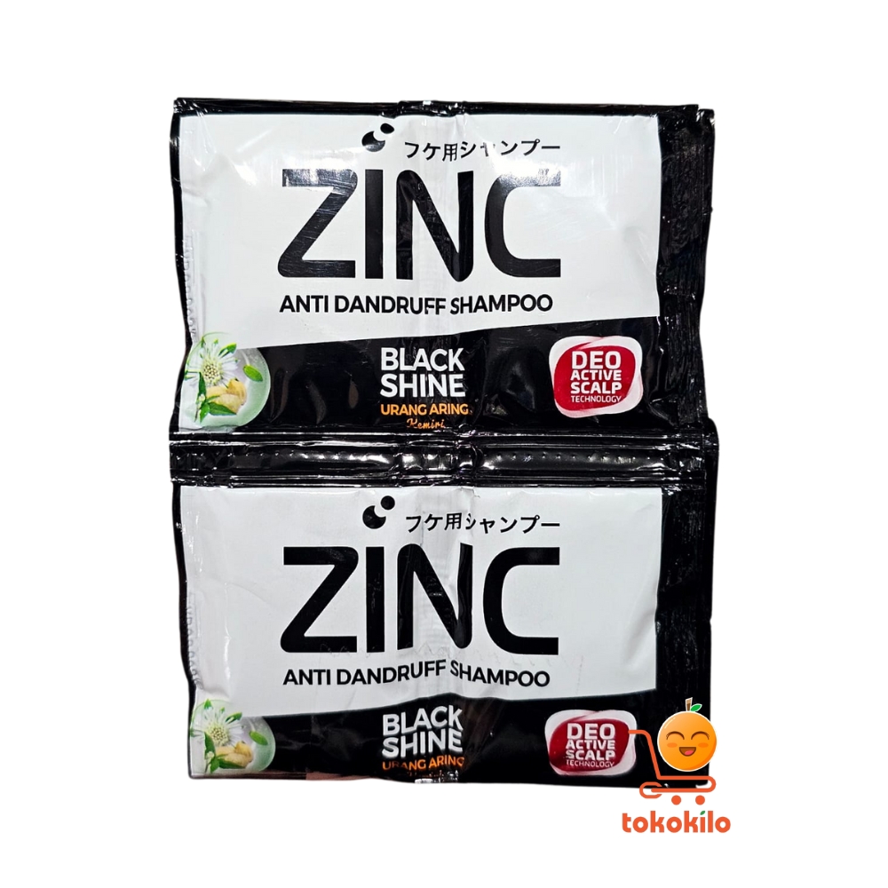 Zinc Anti Dandruff Shampoo Black Shine 10ml (1 Pack X 12sachet)