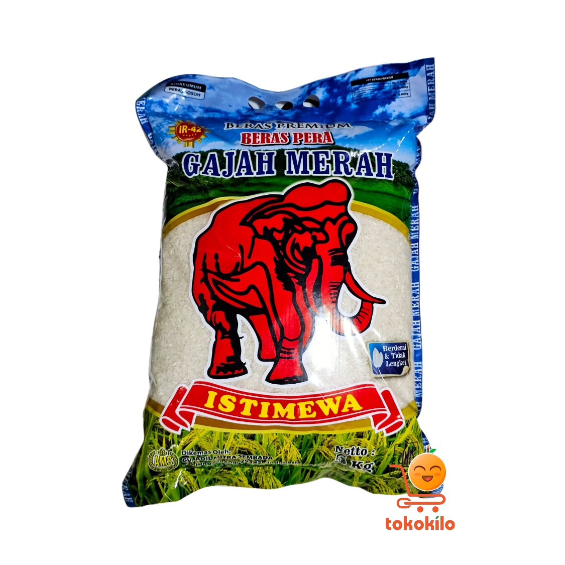Beras Gajah Merah Istimewa 5kg, 25kg