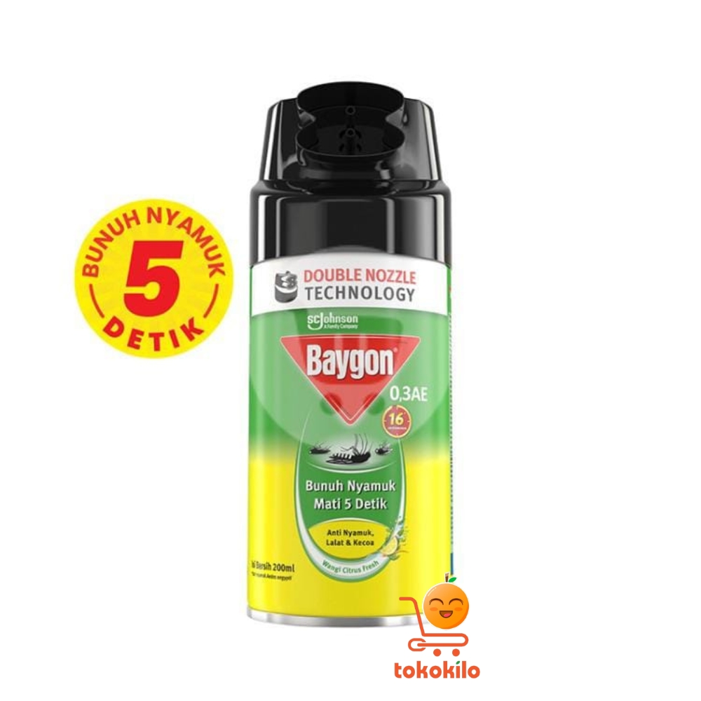 Baygon Anti Nyamuk Aerosol Citrus Fresh 200ml, 400ml, 675ml