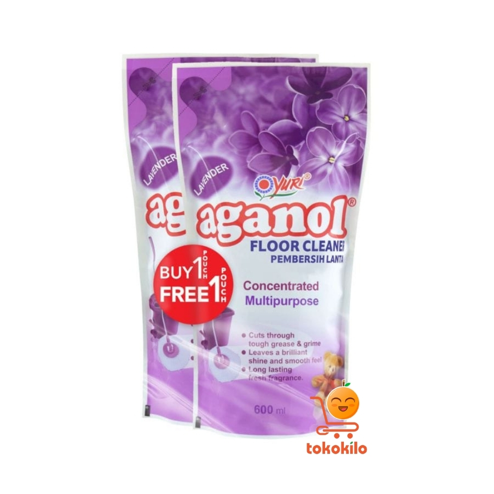 Pembersih Lantai Yuri Aganol Lavender 600ml BANDED (Beli 1 GRATIS 1)