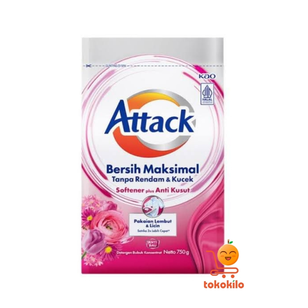 Attack Softener plus Anti Kusut Detergen Bubuk Konsentrat 750gr