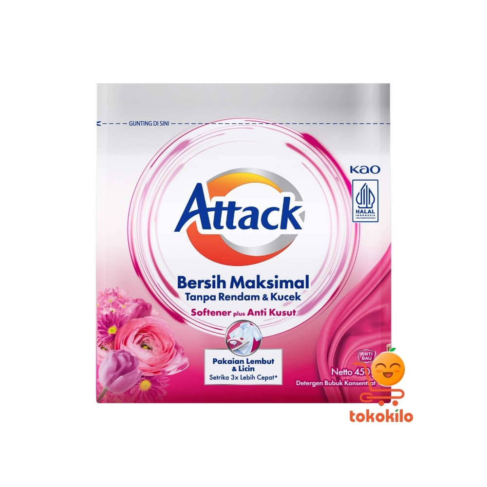Attack Softener plus Deterjen Bubuk Anti Kusut 450gr