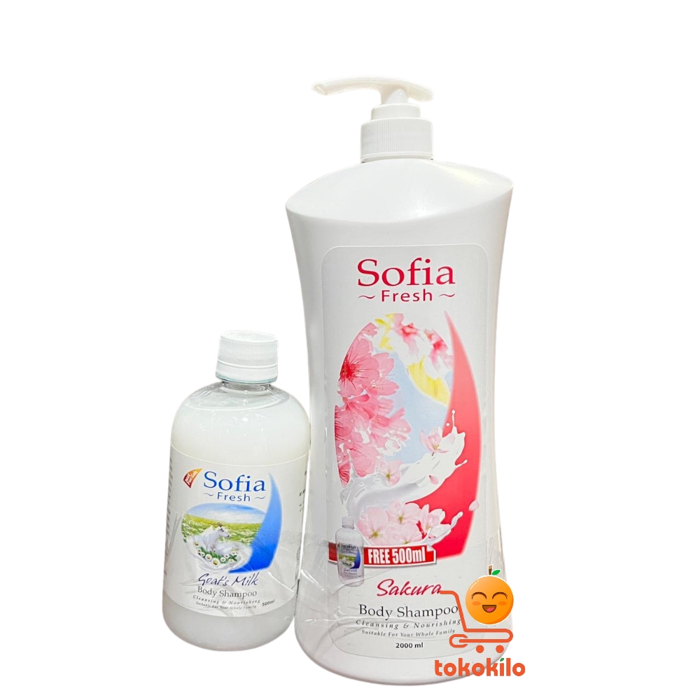 Sofia Fresh Sakura Body Shampoo 2 L BANDED (Beli 1 GRATIS Body Shampoo 500ml)